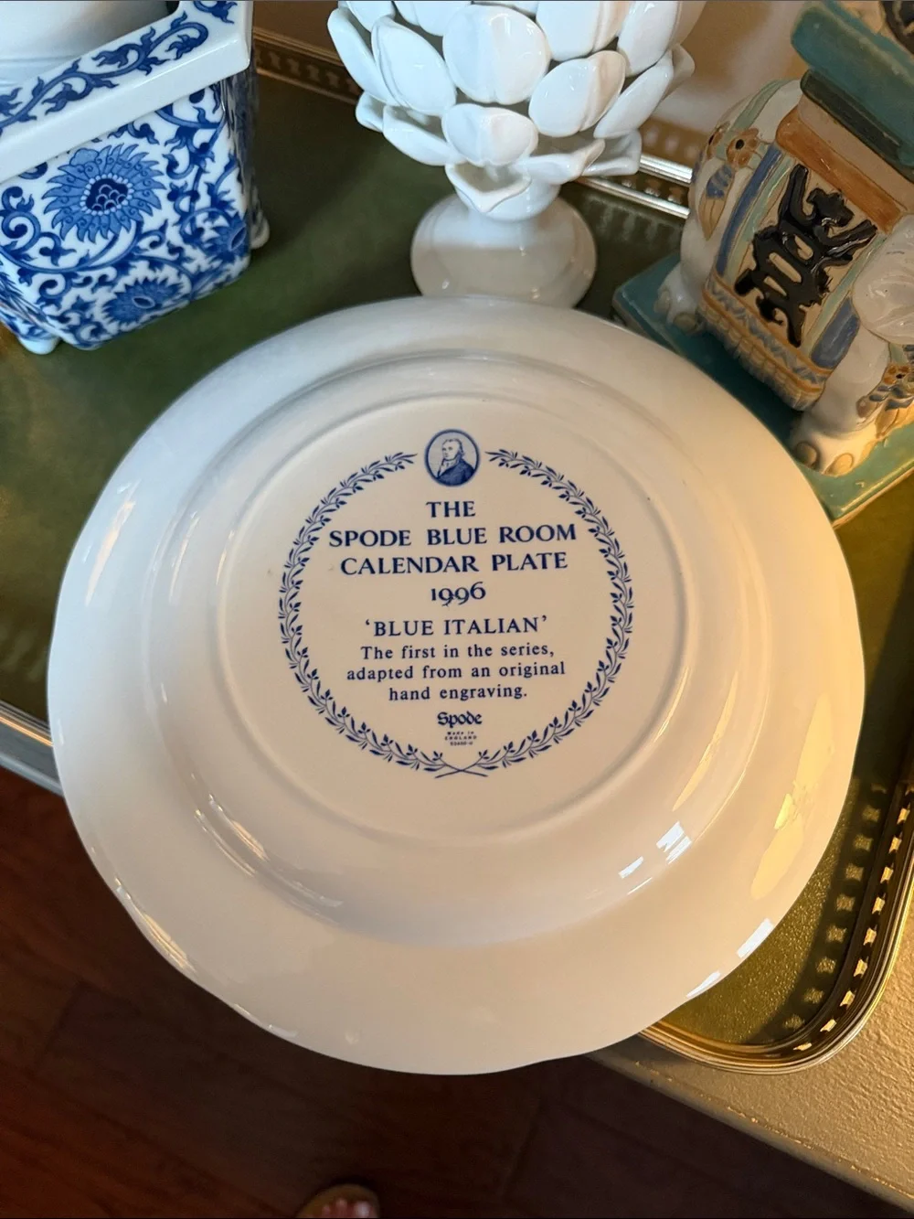 Spode Blue and White Calendar Decorative Plate